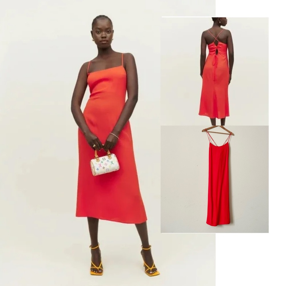 Reformation SIZE 0 Dover Midi Dress in Hot Days